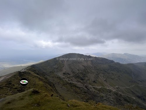 Ice below Bwlch Glas on the Miners' / PyG