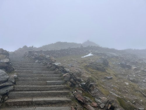 A tiny bit near the summit